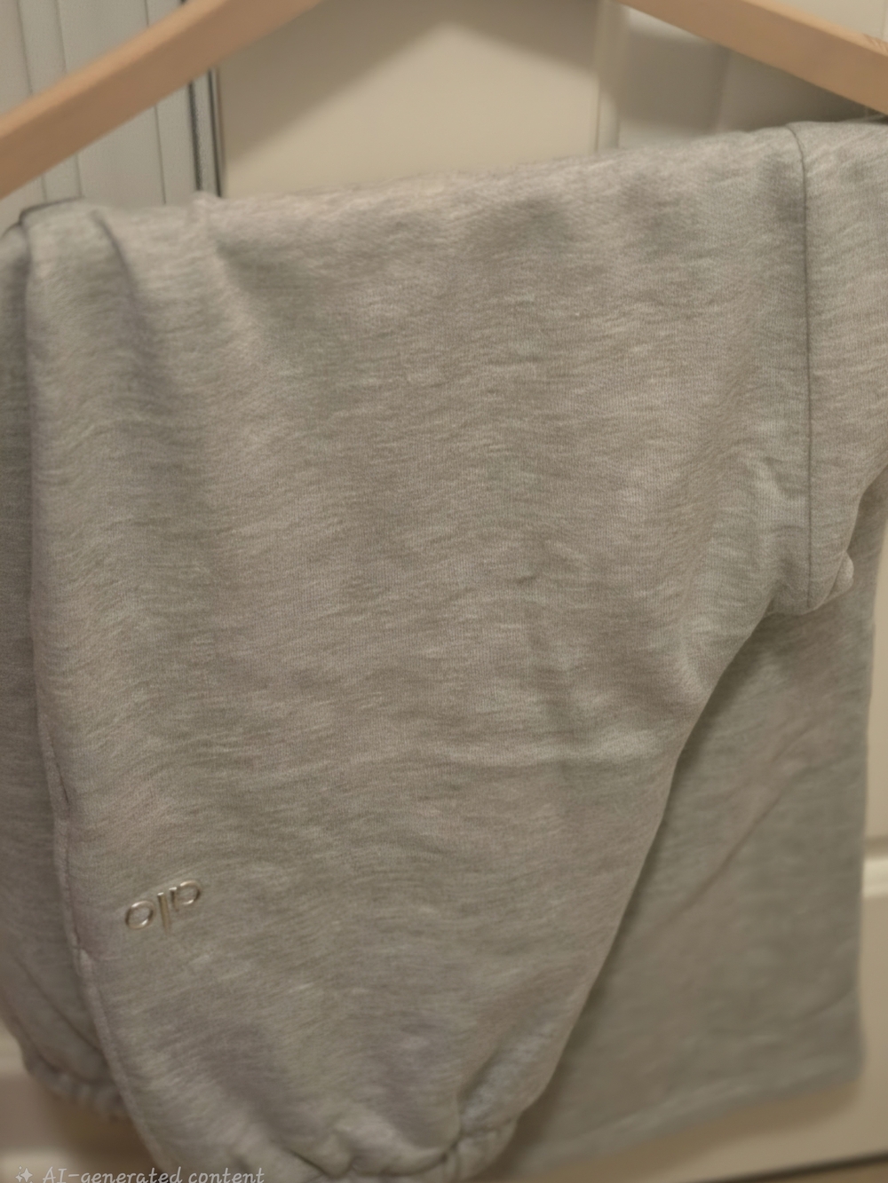 ALO Yoga Light Gray Fleece Hoodie and Sweatpants Set - Picture 7 of 9
